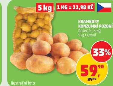 BRAMBORY KONZUMNÍ POZONÍ balené 5 kg