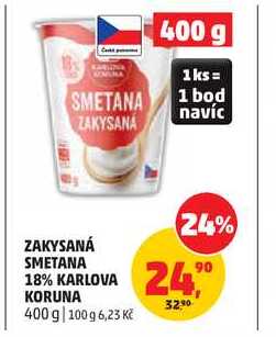 KARLOVA KORUNA ZAKYSANÁ SMETANA 18% 400 g 