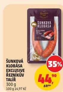 ŘEZNÍKŮV TALÍŘ ŠUNKOVÁ KLOBÁSA EXCLUSIVE 300g
