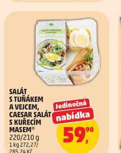 SALÁT STUŇÁKEM A VEJCEM, CAESAR SALÁT S KUŘECÍM MASEM 220/210 g