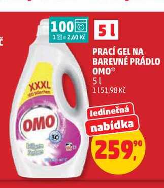 OMO PRACÍ GEL NA BAREVNÉ PRÁDLO 5l