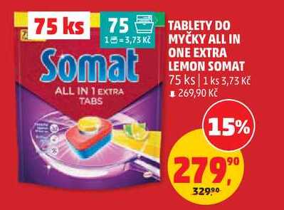 Somat tablety do myčky 75ks, vybrané druhy