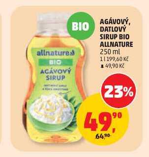 BIO ALLNATURE DATLOVÝ SIRUP 250 ml 