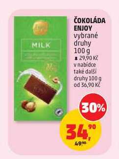 ČOKOLÁDA ENJOY vybrané druhy 100 g