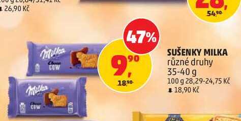 MILKA SUŠENKY různé druhy 35-40 g