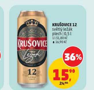 KRUŠOVICE 12 světlý ležák plech 0,5l