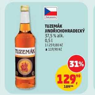 JINDŘICHOHRADECKÝ TUZEMÁK 37,5% alk. 0,5l