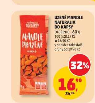 NATURALIA UZENÉ MANDLE DO KAPSY pražené 60 g