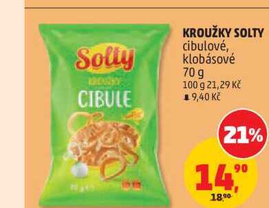 KROUŽKY SOLTY cibulové, klobásové 70 g