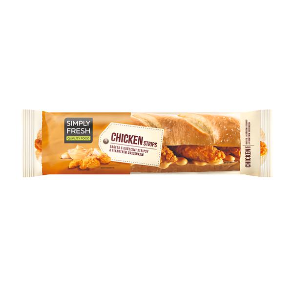 Simply Fresh Bageta s kuřecími stripsy a pikantním dresinkem