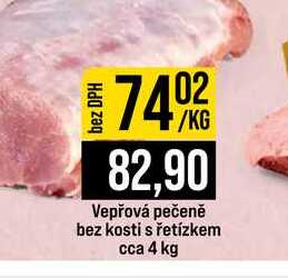 Vepřová pečeně bez kosti s řetízkem cca 4 kg 1kg
