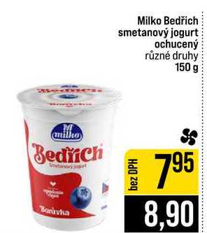Milko Bedřich smetanový jogurt ochucený různé druhy 150 g