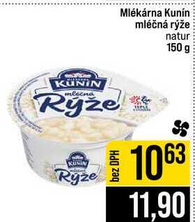 Mlékárna Kunín mléčná rýže natur 150 g