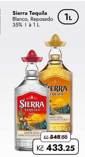 Sierra Tequila Blanco, Reposado 35% 1 L