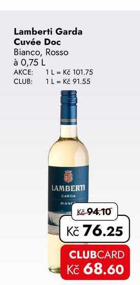 Lamberti Garda Cuvée Doc Bianco, Rosso à 0,75 L 