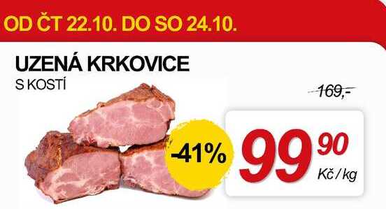 UZENÁ KRKOVICE S KOSTÍ, 1 kg