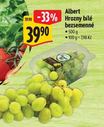 Albert Hrozny bílé bezsemenné 500 g