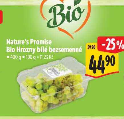Nature's Promise Bio Hrozny bílé bezsemenné 40 g