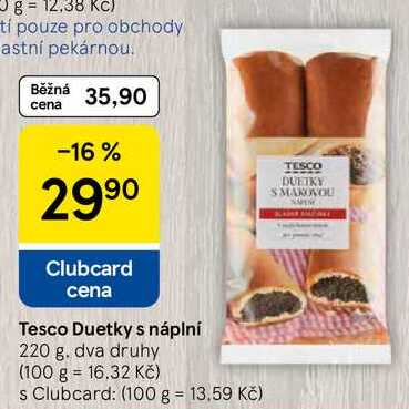 Tesco Duetky s náplní, 220 g