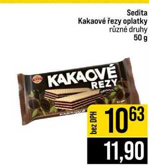 Sedita Kakaové řezy oplatky různé druhy 50 g