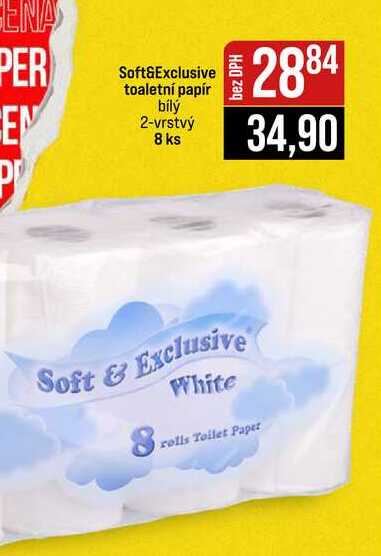 Soft&Exclusive toaletní papír bílý 2-vrstvý 8 ks 