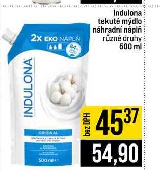 Indulona tekuté mýdlo náhradní náplň různé druhy 500 ml