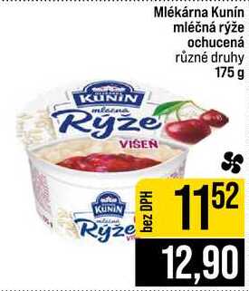 Mlékárna Kunín mléčná rýže ochucená různé druhy 175 g