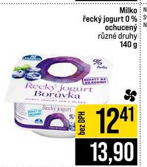 Milko řecký jogurt 0% ochucený různé druhy 140 g