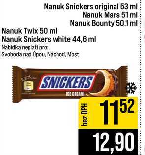 Nanuk Snickers original 53 ml Nanuk Twix 50 ml Nanuk Mars 51 ml Nanuk Bounty 50,1 ml