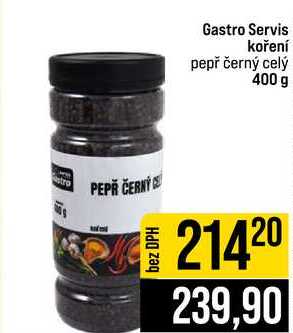Gastro Servis koření pepř černý celý 400 g