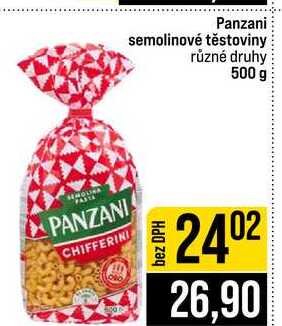 Panzani semolinové těstoviny různé druhy 500 g