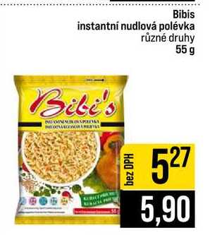 Bibis instantní nudlová polévka různé druhy 55 g 