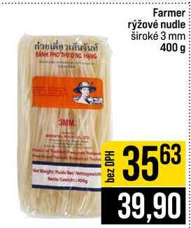 Farmer rýžové nudle široké 3 mm 400 g