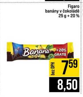 Figaro banány v čokoládě 25 g +20%