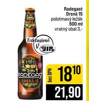 Radegast Drsná 15 polotmavý ležák 500 ml 