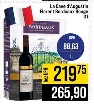 La Cave d'Augustin Florent Bordeaux Rouge 3l