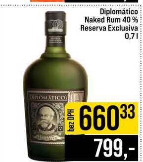 Diplomático Naked Rum 40% Reserva Exclusiva 0,7l