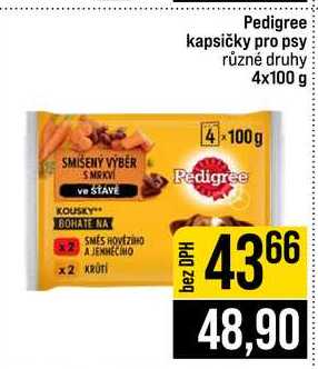 Pedigree kapsičky pro psy různé druhy 4x100 g