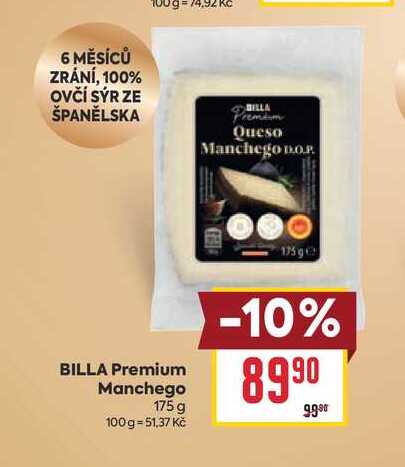 BILLA Premium Manchego 175 g 