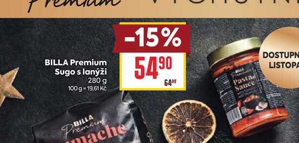 BILLA Premium Sugo s lanýži 280 g