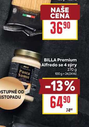 BILLA Premium Alfredo se 4 sýry 270 g 