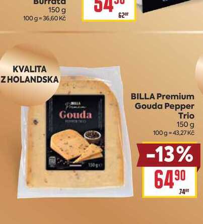 BILLA Premium Gouda Pepper Trio 150 g