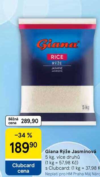 Giana Rýže Jasmínová, 5 kg, více druhů