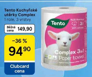 Tento Kuchyňské utěrky Complex, 1 role, 3 vrstvy