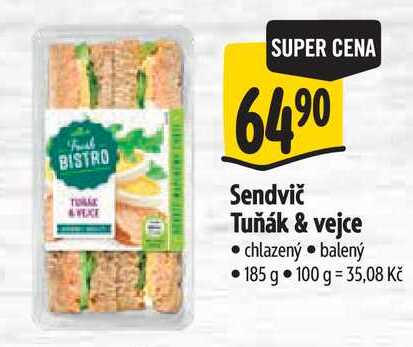 Sendvič Tuňák & vejce, 185 g