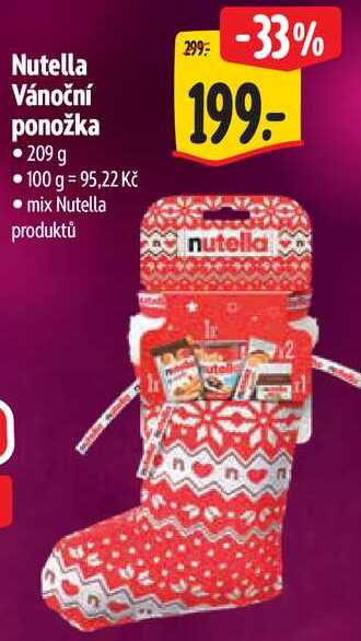 Nutella Vánoční ponožka, 209 g