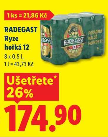 RADEGAST Ryze hořká 12, 8 x 0,5 l