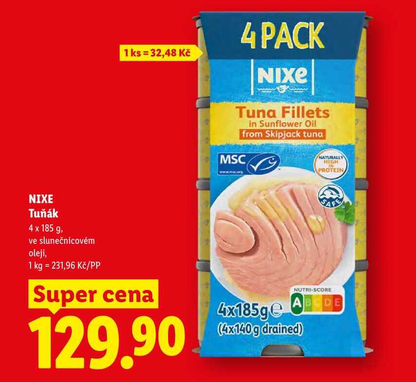 NIXE Tuňák, 4 x 185 g