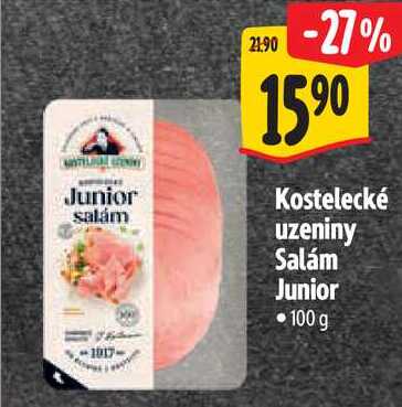 Kostelecké uzeniny Salám Junior, 100 g