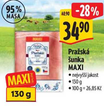 Pražská šunka MAXI, 130 g